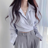 Waist - Cinching Shirt Women Bow Women's Clothing Versatile Striped Shirt - Zeprah