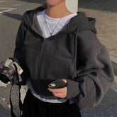 Warm Autumn Winter Zipper Sweatshirt - Women’s Slim - Fit Fleece Hoodie - Zeprah