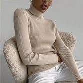 Warm Knitted Turtleneck Pullover, Korean Style Solid Color - Women’s Slim - Fit Winter Sweater - Zeprah