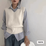 Wholesale Fashion Sleeveless Vest Cardigan | Modern V - Neck Knit Waistcoat | Casual Solid Spandex/Polyester Pullover | Breathable 3D Embroidery Button Detail - Zeprah