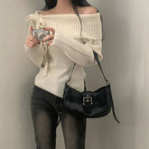 Winter New High Quality Sweet Breathable Red Christmas Short Sweater Soft Warm Solid Color Women - Zeprah