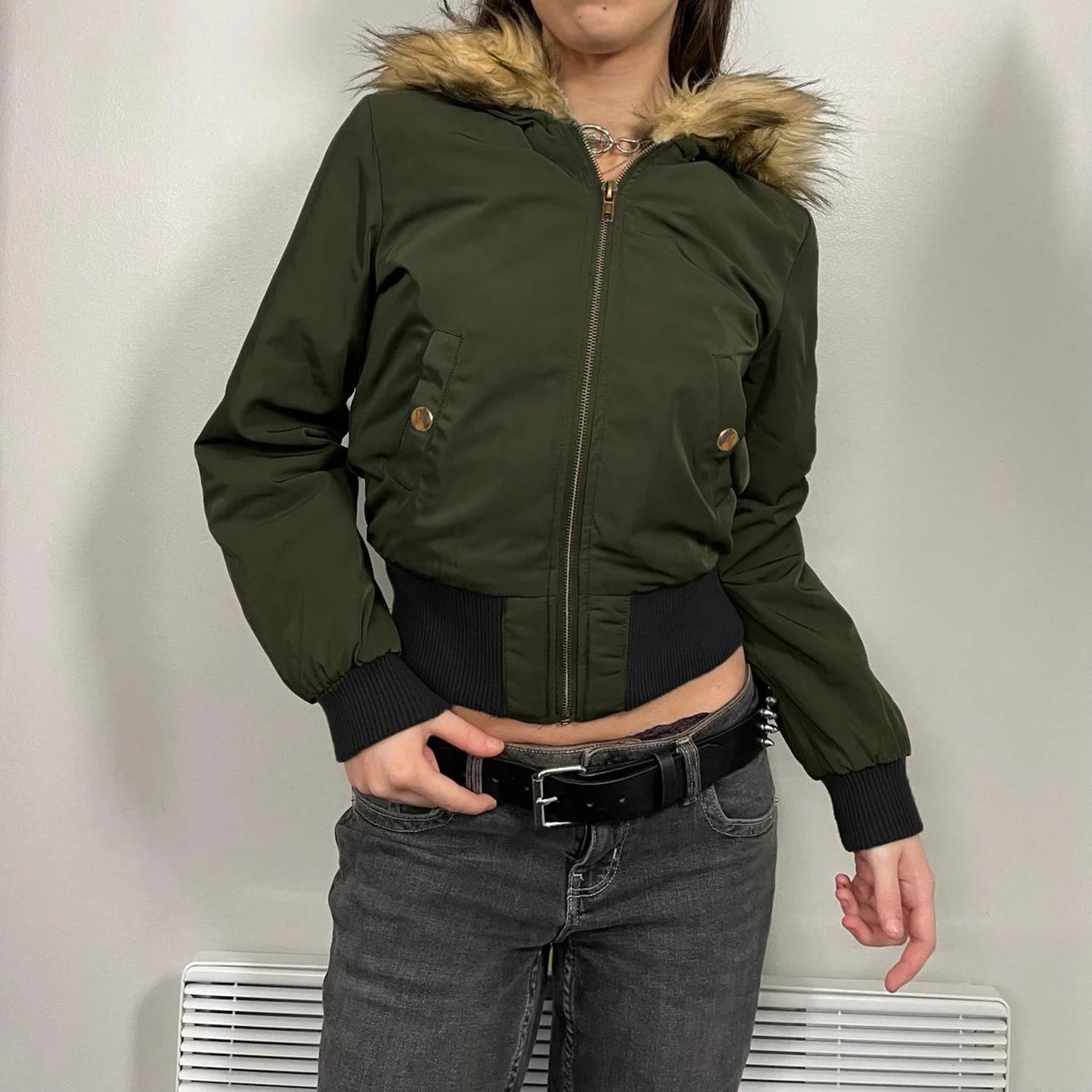 Winter Women's Casual Woven Eco - Friendly Polyester Faux Fur Hooded Windproof Zip - Up Warm Coat - Zeprah