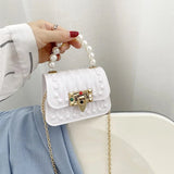 Woman Mini Kids Chain Ladies Bags Pearl Candy Kid Small Jelly Purses and Handbags - Zeprah