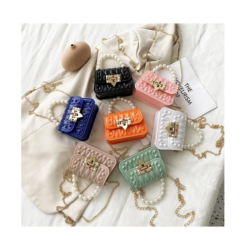 Woman Mini Kids Chain Ladies Bags Pearl Candy Kid Small Jelly Purses and Handbags - Zeprah
