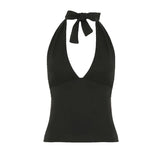 Women Halter Neck Slim Thin Summer Casual Knitted Quick Dry Cami Vest Crop Top Minimalist Streetwear - Zeprah