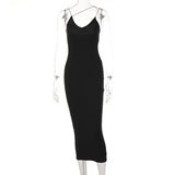 Women Spaghetti Strap Backless Snake Party Club Pencil Dress Sexy V Neck Leopard Slim Long Dress - Zeprah