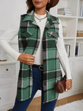 Women's Autumn Winter ELEGANT Button Plaid Vest Jacket - Zeprah