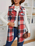Women's Autumn Winter ELEGANT Button Plaid Vest Jacket - Zeprah