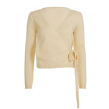 Women's Basic Solid Color Cardigan Autumn Winter Knit Sweater Loose Fit Belted Waist Comfortable - Zeprah