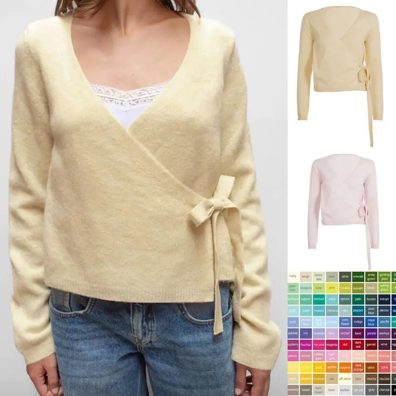 Women's Basic Solid Color Cardigan Autumn Winter Knit Sweater Loose Fit Belted Waist Comfortable - Zeprah