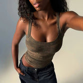 Women's Breathable Eco - Friendly Spandex/Polyester Knitted Casual Color Block Ribbing Tank Top Crisscross Racerback Sleeveless - Zeprah