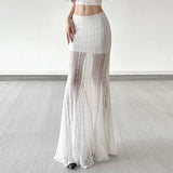 Women's Breathable Soft Natural Lace Mesh Mermaid Dress - Sexy Bodycon Floor - Length Gown for Party Evening - Zeprah