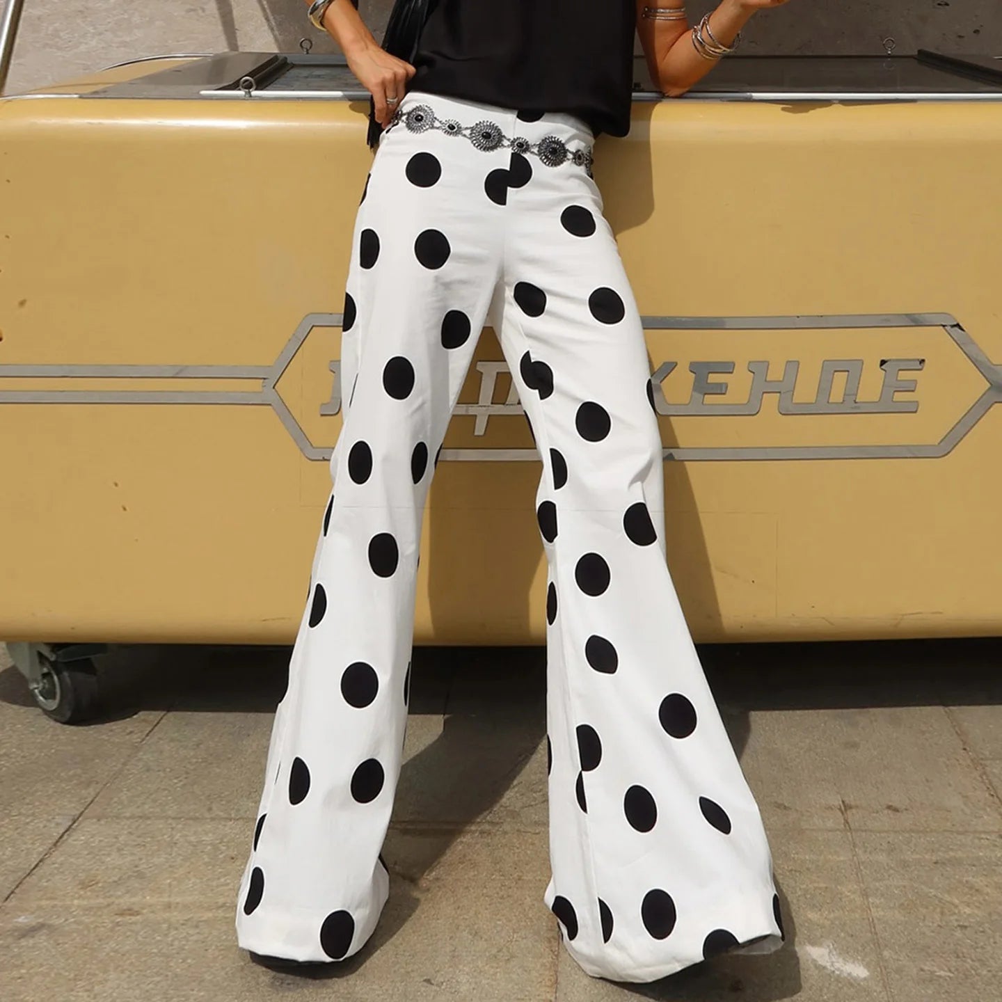 Women's Casual Athletic Straight Crocheted Pants Flat Loose Fit Printed Trousers for Exercise Office Commute Summer Wholesale - Zeprah