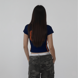 Women's Casual Summer Top – Breathable Knitted Short Sleeve, Slim Fit, Eco - Friendly, Striped & Color Block Digital Print - Zeprah