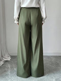 Women's Elegant Wide - Leg Pleated Trousers Casual Fall Pants with Drappy Fit - Zeprah