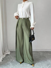 Women's Elegant Wide - Leg Pleated Trousers Casual Fall Pants with Drappy Fit - Zeprah