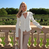 Women's Formal Office Shirt Elegant V - Neck Blouse Woven Breathable Solid Color Long Sleeve with Tie Neck Scarf for Work - Zeprah