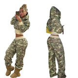 Women's Geometric Knitting Tracksuit - Winter Oversized Hooded Zip - Up Jacket Pants Set Loose Fit Eco - Friendly Waterproof - Zeprah