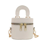 Women's High - End Mini Crossbody Bucket Bag Fashionable Beautiful Zipper Closure Handbag Casual Shoulder Handbag - Zeprah