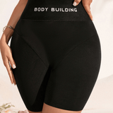 Women’s High - Waist Boyshorts – Black Mid - Thigh Shaper Shorts with Slogan Waist, Breathable & Hip - Lifting - Zeprah