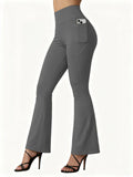 Women's High Waisted Flared Yoga Pants with Pockets Best Selling Workout Running Leggings - Zeprah