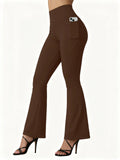 Women's High Waisted Flared Yoga Pants with Pockets Best Selling Workout Running Leggings - Zeprah