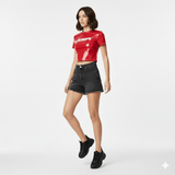 Women’s Hip Hop Glossy JUMP! Polyester Top Tee - Zeprah