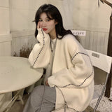 Women's Japanese & Korean Imported Versatile Knit Cardigan 2025 Spring - Autumn New Casual Lazy Style Loose Sweater Coat - Zeprah