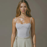 Women's Knitted Short Crop Top - Sexy Breathable Quick Dry Athletic Camisole Fitness Sport Vest - Zeprah