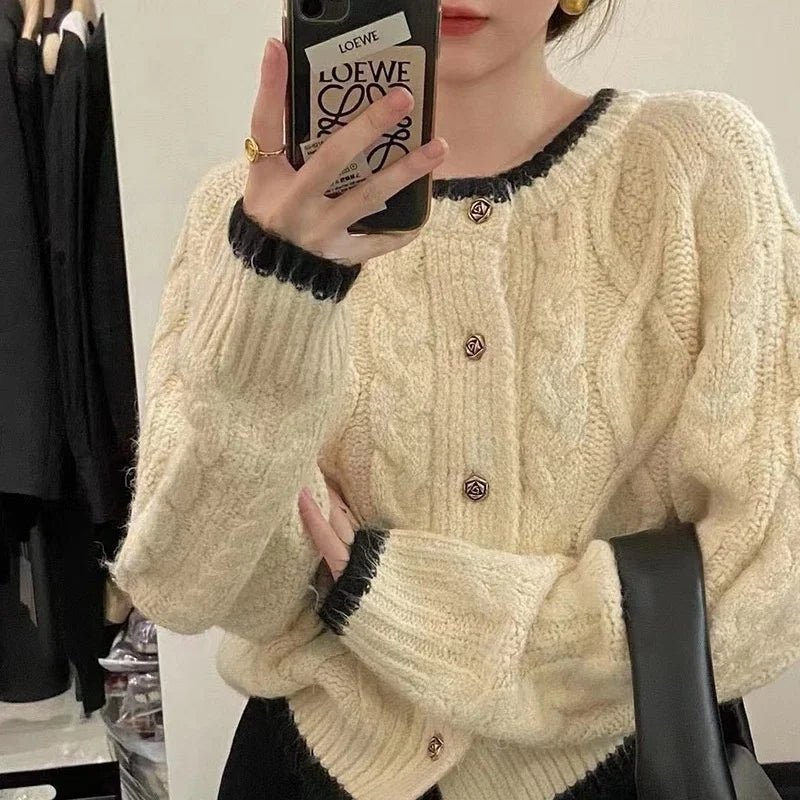 Women's Korean - Style Knit Cardigan Coat 2025 Autumn & Winter New - Loose Slim - Fit Lazy Vibe High - End Outerwear - Zeprah