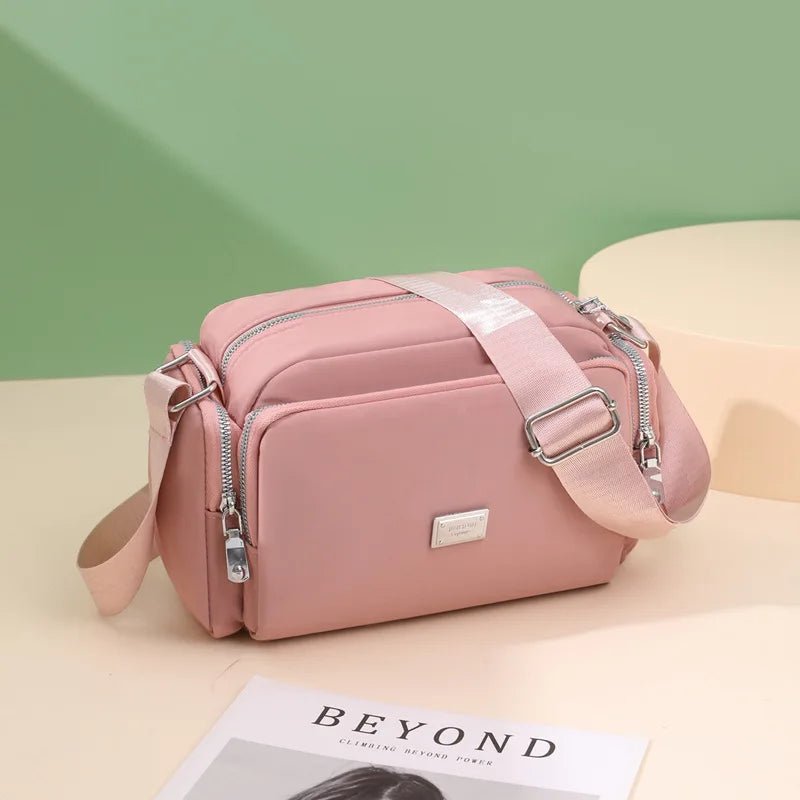 Women's Lightweight Cross - border Nylon Shoulder Bag Simple Fashion Small Square Crossbody Wide Messenger Bag - Zeprah