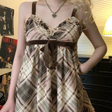 Women's Long Sweet Plaid Chiffon Tank Top Fashionable Retro Loose Eco - Friendly - Zeprah