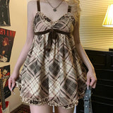 Women's Long Sweet Plaid Chiffon Tank Top Fashionable Retro Loose Eco - Friendly - Zeprah