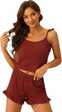 Women's Loungewear Casual Ribbed Lace Breathable Summer Sexy Camisole Shorts Set New Style - Zeprah