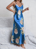 Women's Pajamas Nightgown European American Print Summer Sleeveless Loungewear Robe Casual Sexy Long Elastic Waist - Zeprah