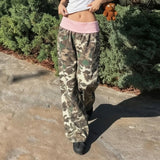 Women's Pants Geometric Print Fall New Wide Leg Trousers Elastic Waist Flat Front Low Waist Eco - Friendly Casual Joggers - Zeprah