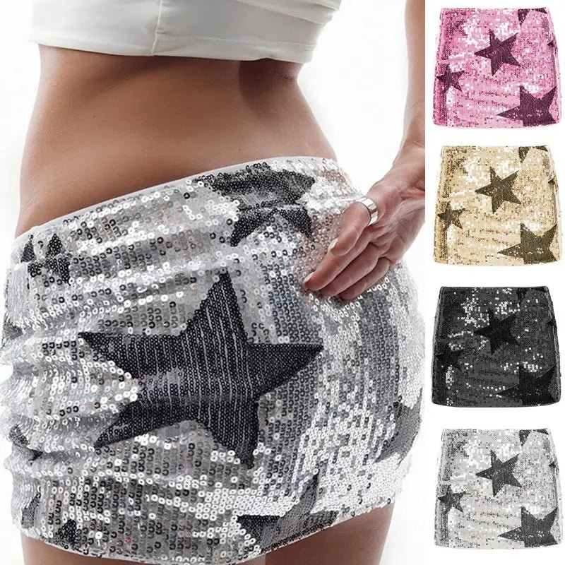 Women's Sequin Bodycon Mini Skirt Dropped Waist Geometric Print Shiny Eco - Friendly Anti - Pilling Sexy Club Party Night Summer - Zeprah