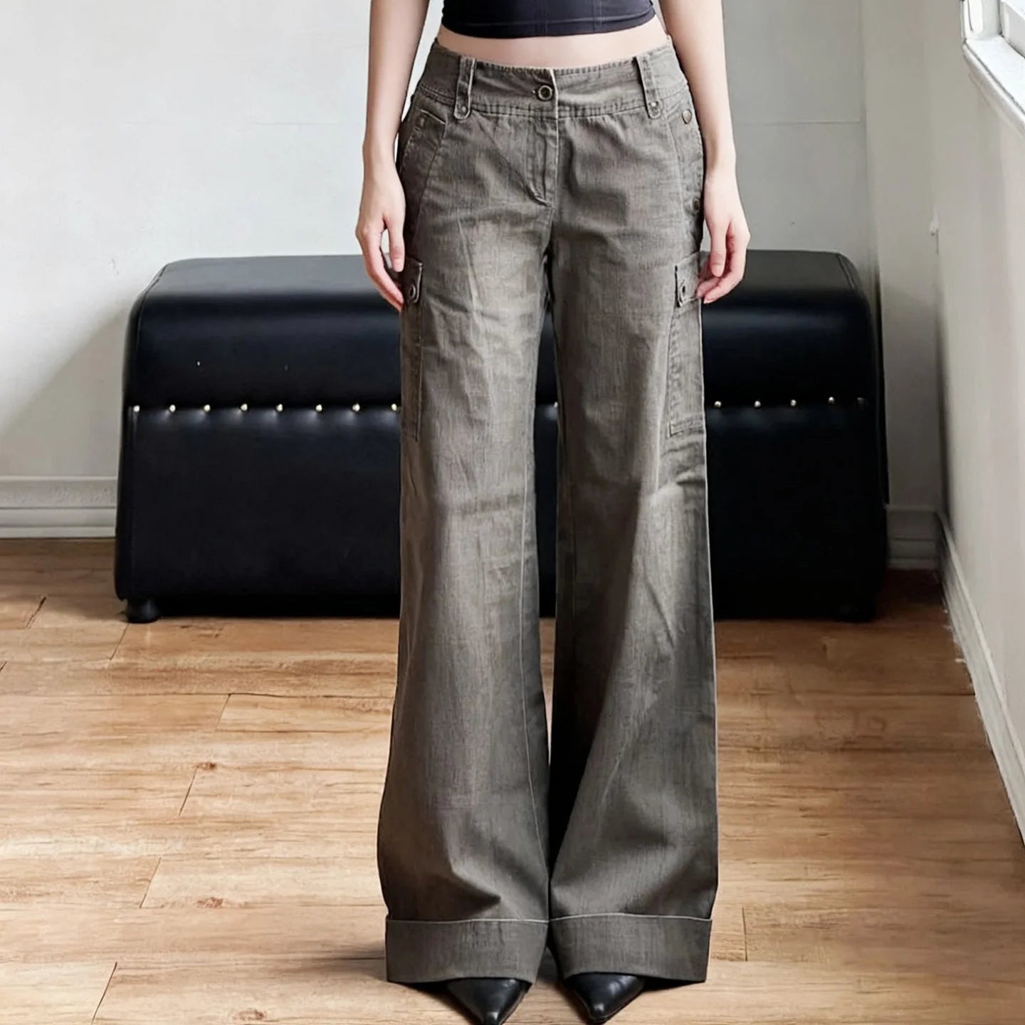 Women's Solid Low Waist Straight Leg Eco - Friendly Washable Denim Jeans Casual Loose Fit Classic Versatile Everyday - Zeprah