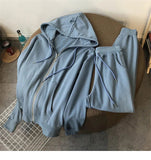 Women's Spring & Autumn Lightweight Tracksuit Zip - Up Hoodie & Loose Jogger Pants 2 - Piece Set - Zeprah