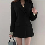 Women's Summer Thin Suit Jacket Korean Style Retro Top Women's Outwear Solid Color Coat - Zeprah