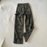 Women's Vintage American Camo Slim - Fit Wide - Leg Jeans High - Street Cool Girl Loose Casual Straight Pants - Zeprah