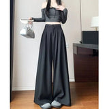 Women's Wide - Leg Pants Summer New Arrivals High - End Drapey Loose - Fit Straight - Leg Trousers for Petite Figures - Zeprah