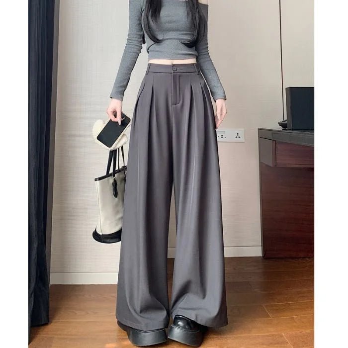 Women's Wide - Leg Pants Summer New Arrivals High - End Drapey Loose - Fit Straight - Leg Trousers for Petite Figures - Zeprah