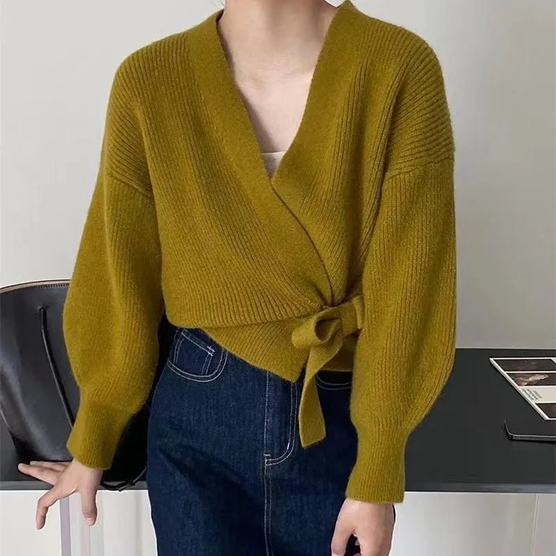 Women's Winter French Retro Anti - Pilling Slimming Design Knitted Cardigan - Zeprah
