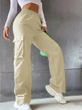 Workwear Casual Pants Women's High Waist Wide Leg Straight Breathable American Style Retro Sports Pants - Zeprah