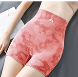 Yoga Leopard Print Sports Belly - lifting Hip Breathable Running Riding Tight Camouflage Fitness High Waist Shorts - Zeprah