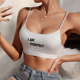Affirmation Graphic Comfort Bralette - Printed "I AM PERFECT"