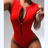 Zippered Onesite Fashionable Sexy Bodysuit Popular Women's Onesite - Zeprah