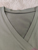 Slim-fit Graphic Tee Crossed V-neck Tops for Women Simple T-shirt for Women