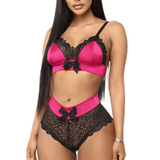 Two-piece Stain Women Sexy Lingerie Sets